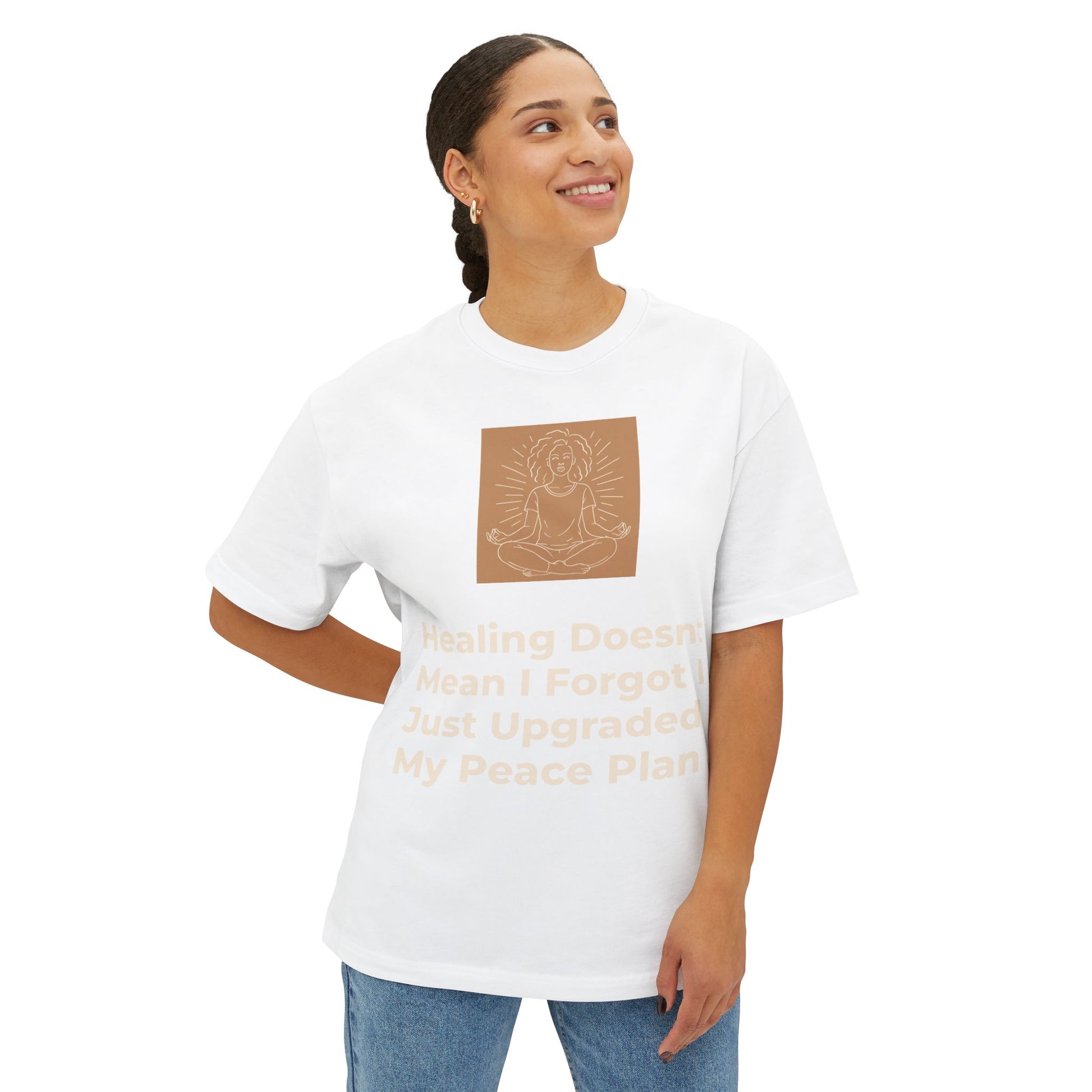 Healing Journey Quote Boxy Tee | Oversized Mindfulness T-Shirt