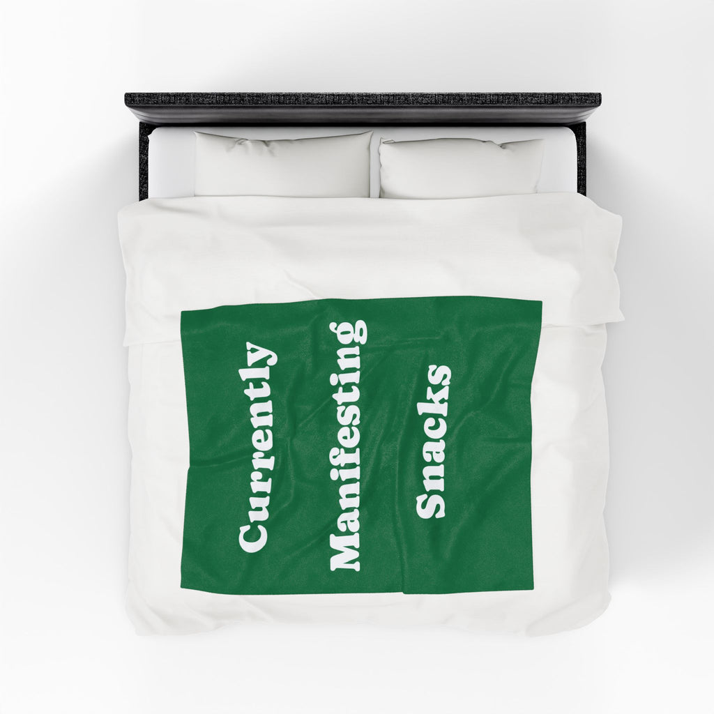 Currently Manifesting Snacks Velveteen Plush Blanket
