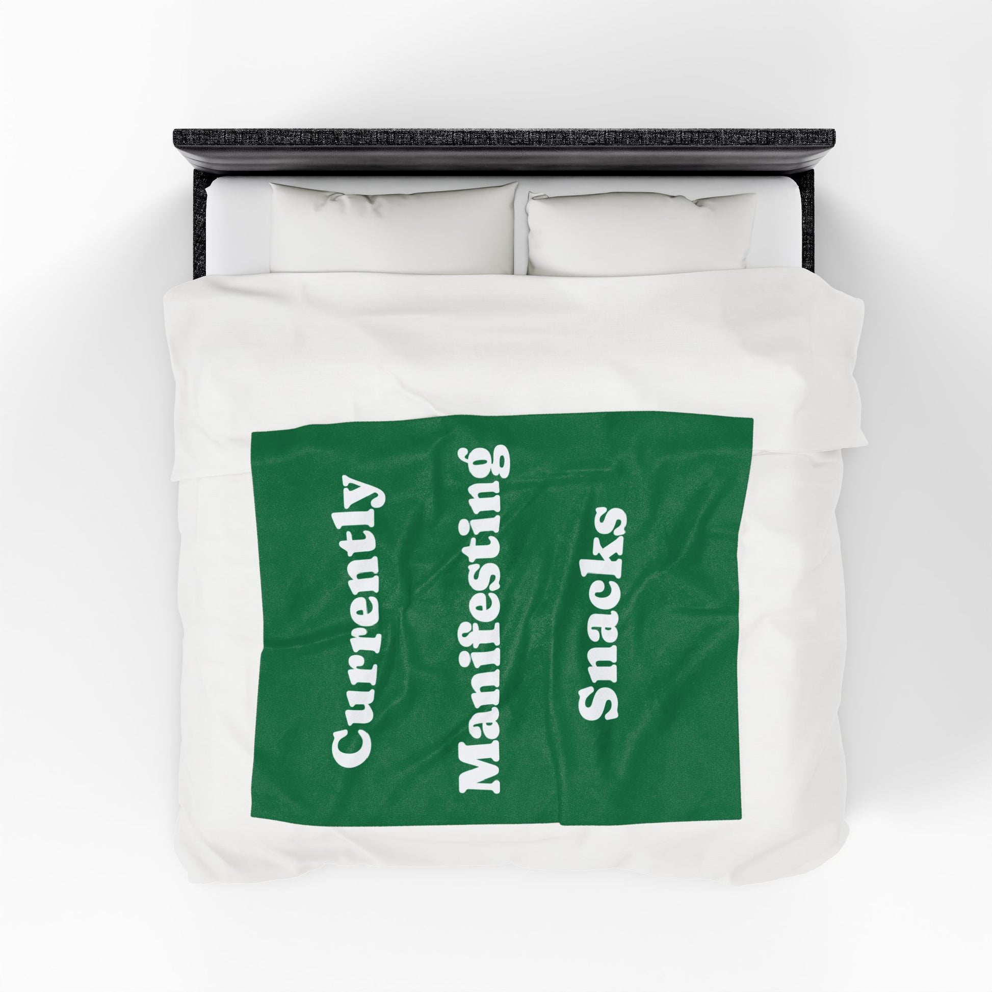 Currently Manifesting Snacks Velveteen Plush Blanket