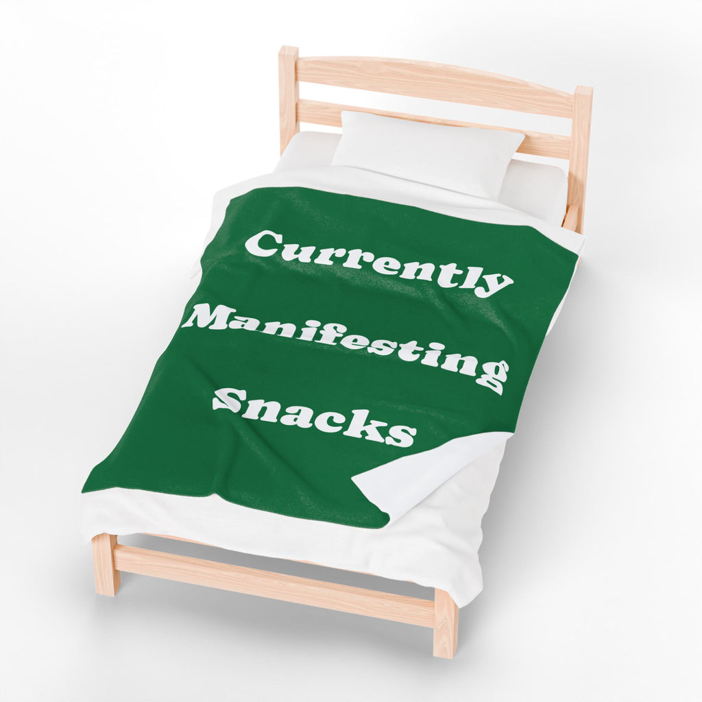 Currently Manifesting Snacks Velveteen Plush Blanket