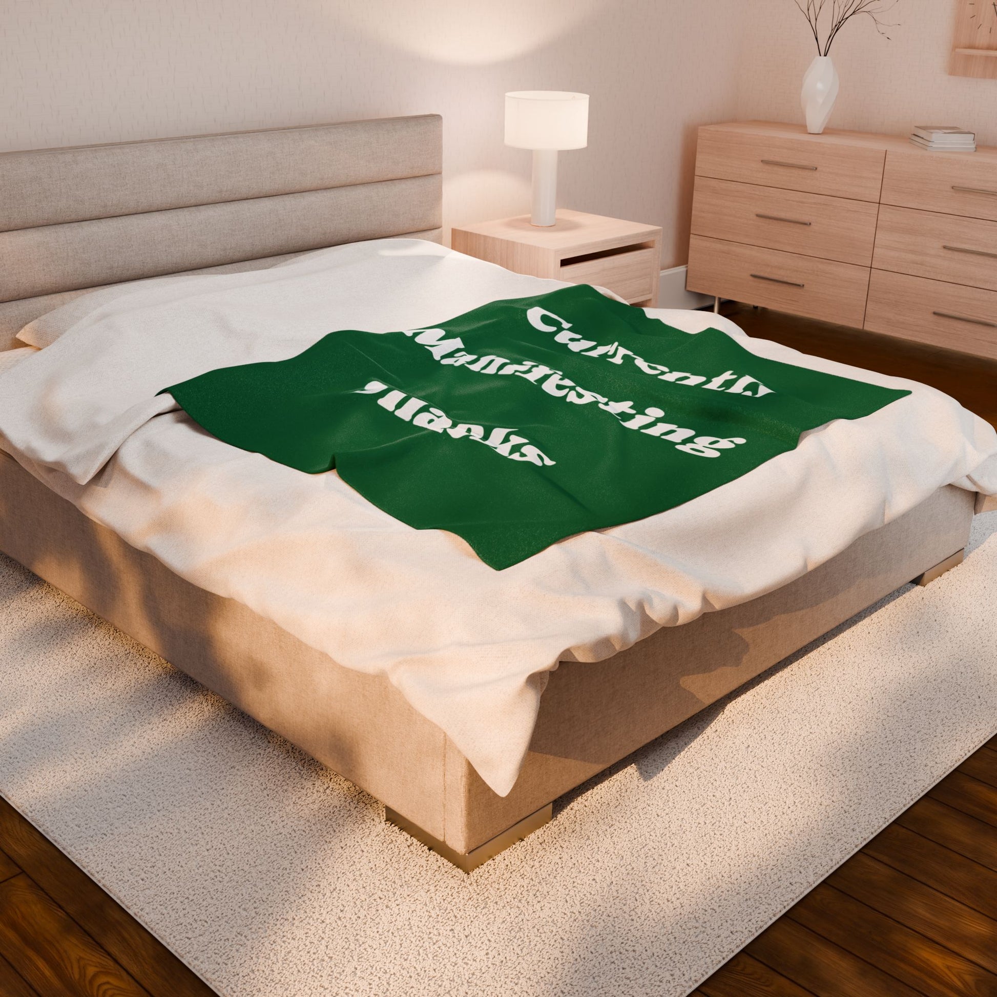Currently Manifesting Snacks Velveteen Plush Blanket