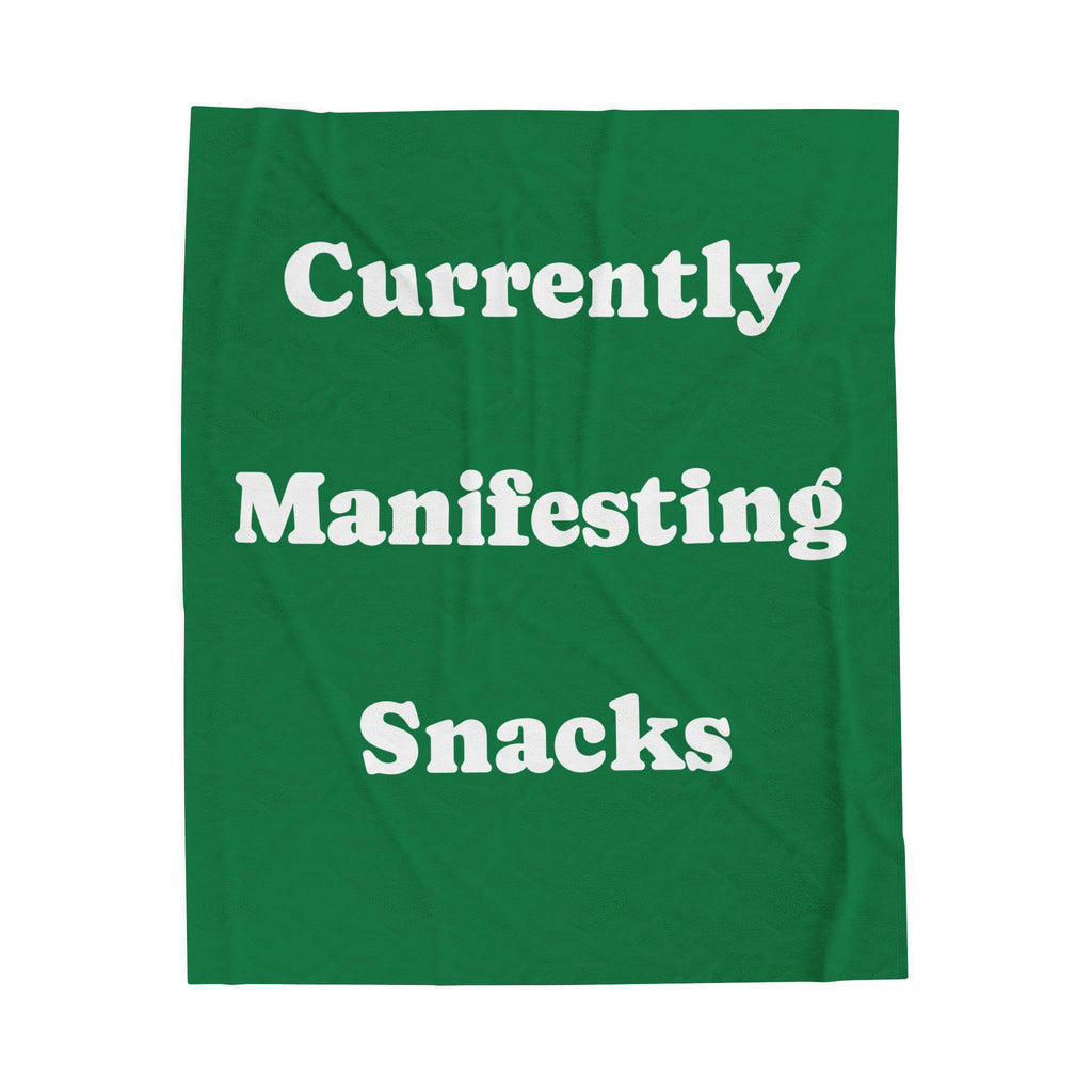 Currently Manifesting Snacks Velveteen Plush Blanket