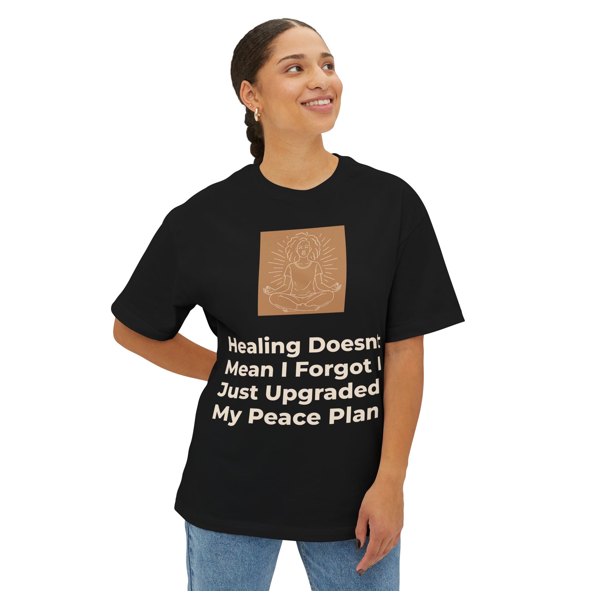 Healing Journey Quote Boxy Tee | Oversized Mindfulness T-Shirt