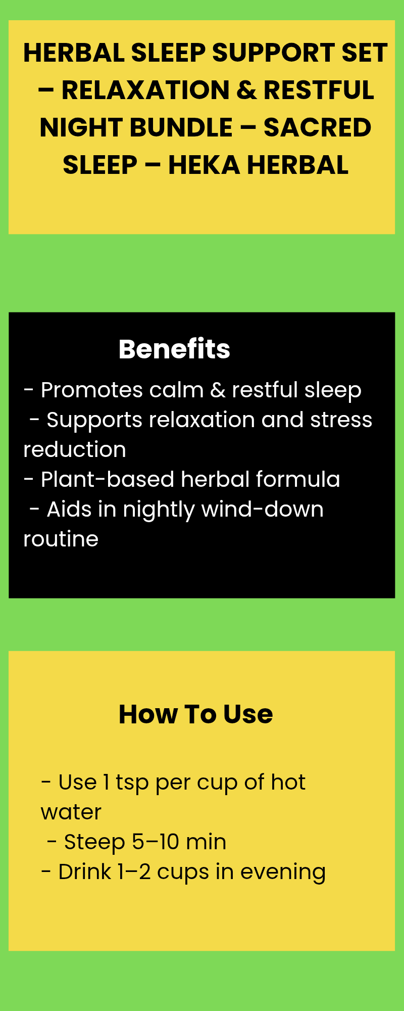 Herbal Sleep Support Set – Relaxation & Restful Night Bundle – Sacred Sleep – Heka Herbal by Heka Herbal New