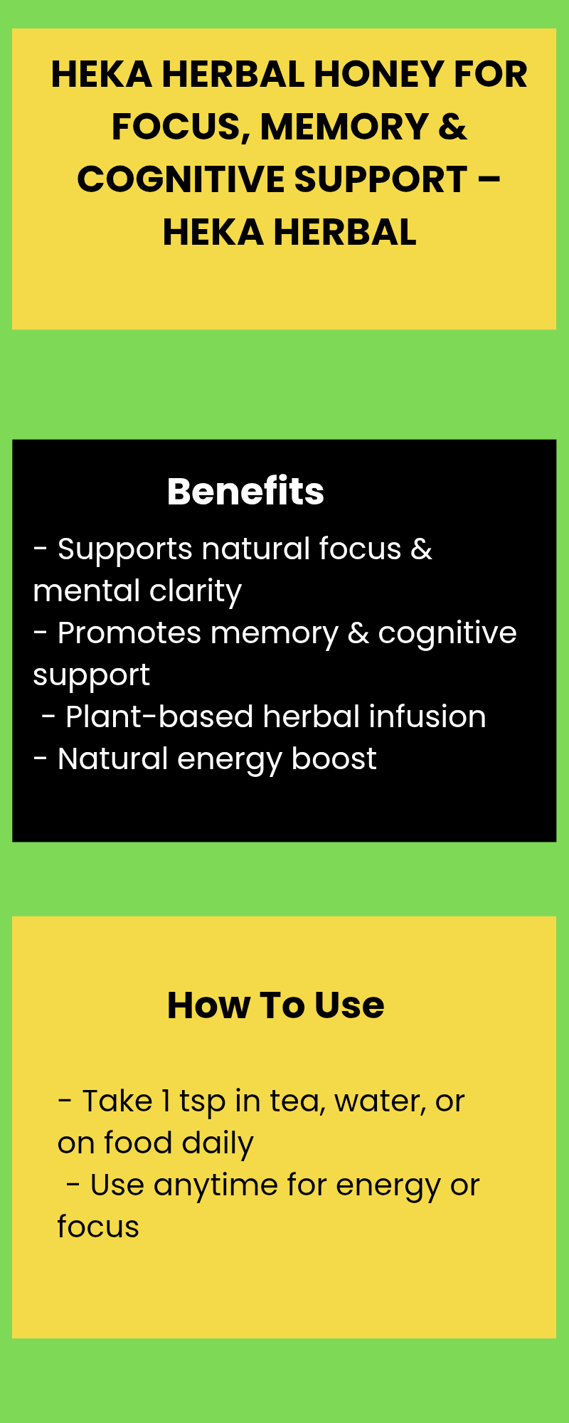 Herbal Honey for Focus, Memory & Cognitive Support – Natural Brain-Boosting Honey – Heka Herbal by Heka Herbal