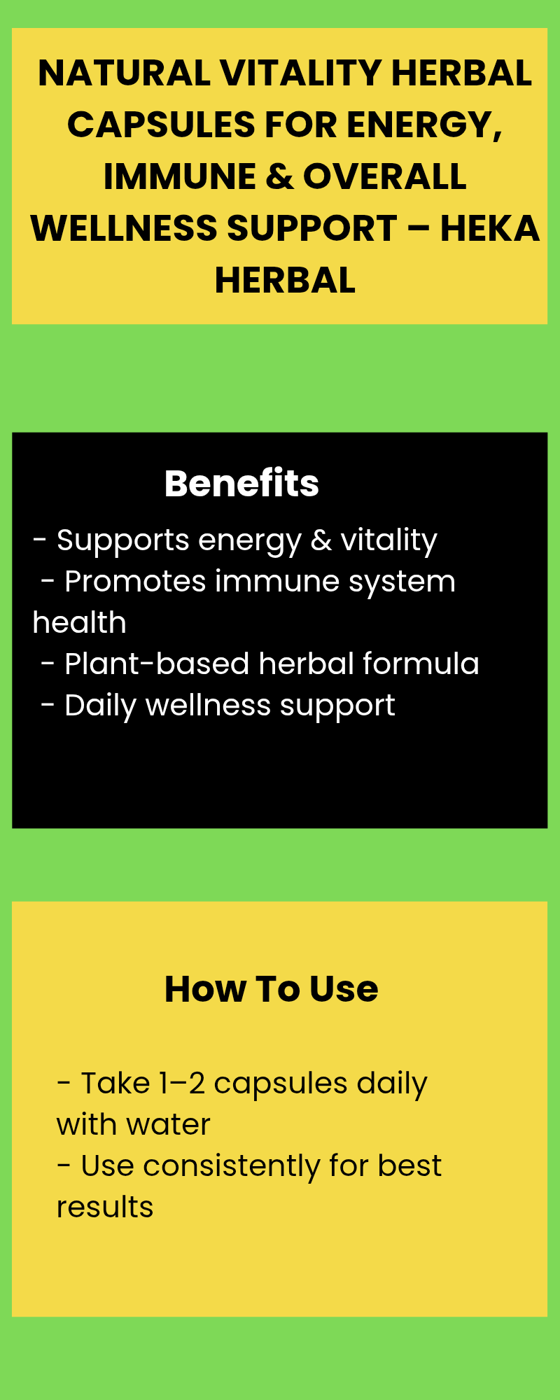 Natural Vitality Herbal Capsules for Energy, Immune & Overall Wellness Support – Heka Herbal