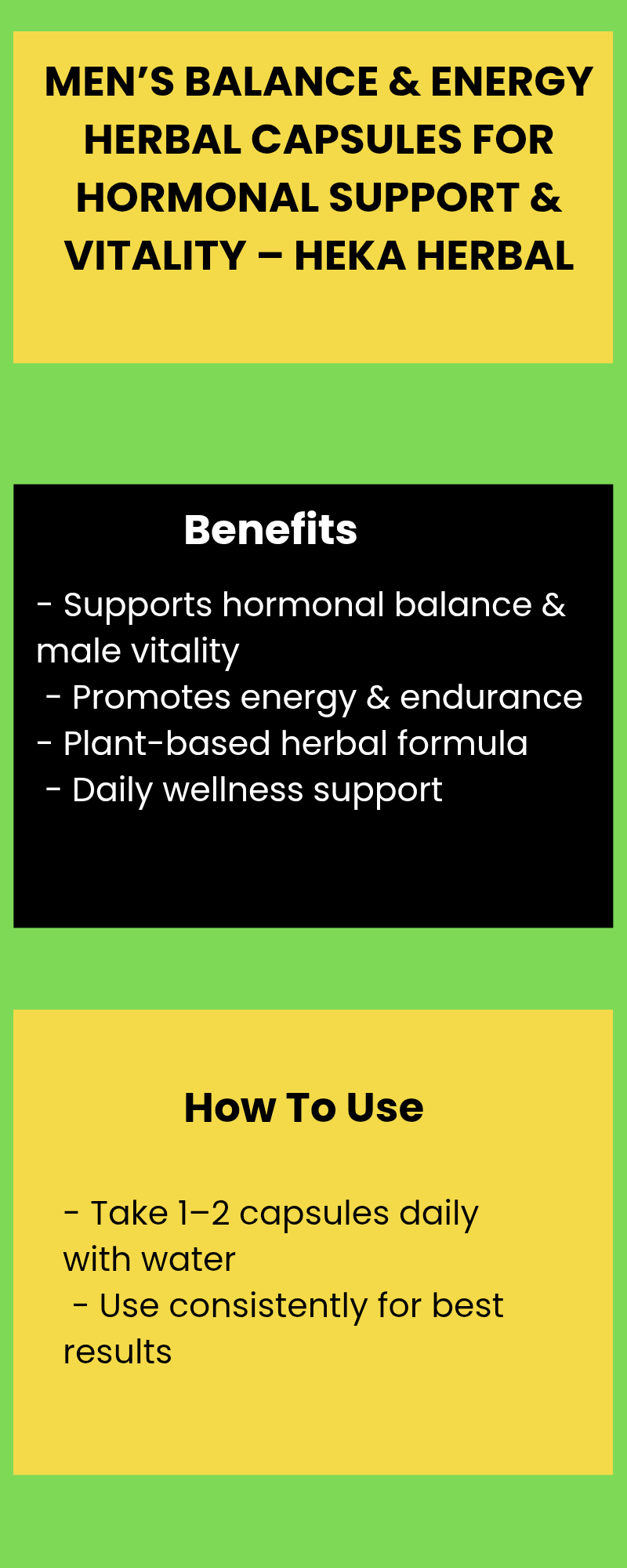 Men’s Balance & Energy Herbal Capsules for Hormonal Support & Vitality – Heka Herbal by Heka Herbal