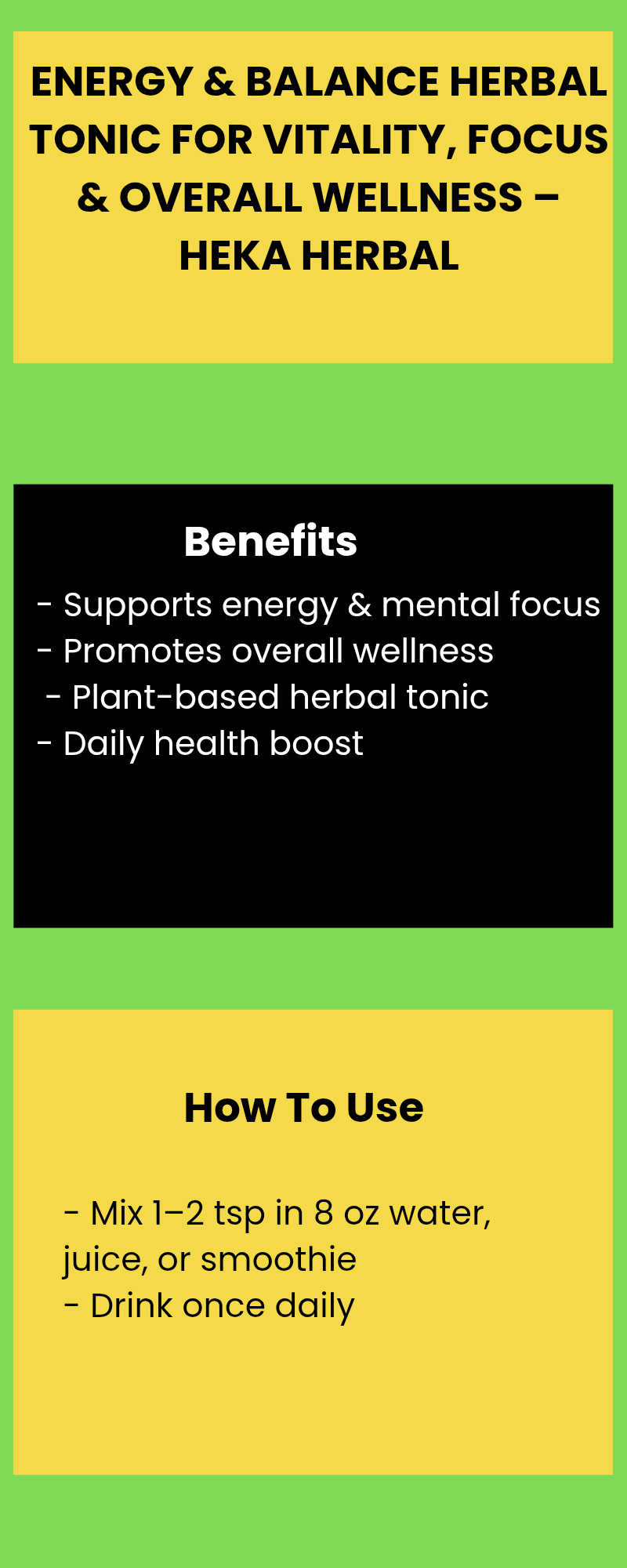 Energy & Balance Herbal Tonic for Vitality, Focus & Overall Wellness – Heka Herbal