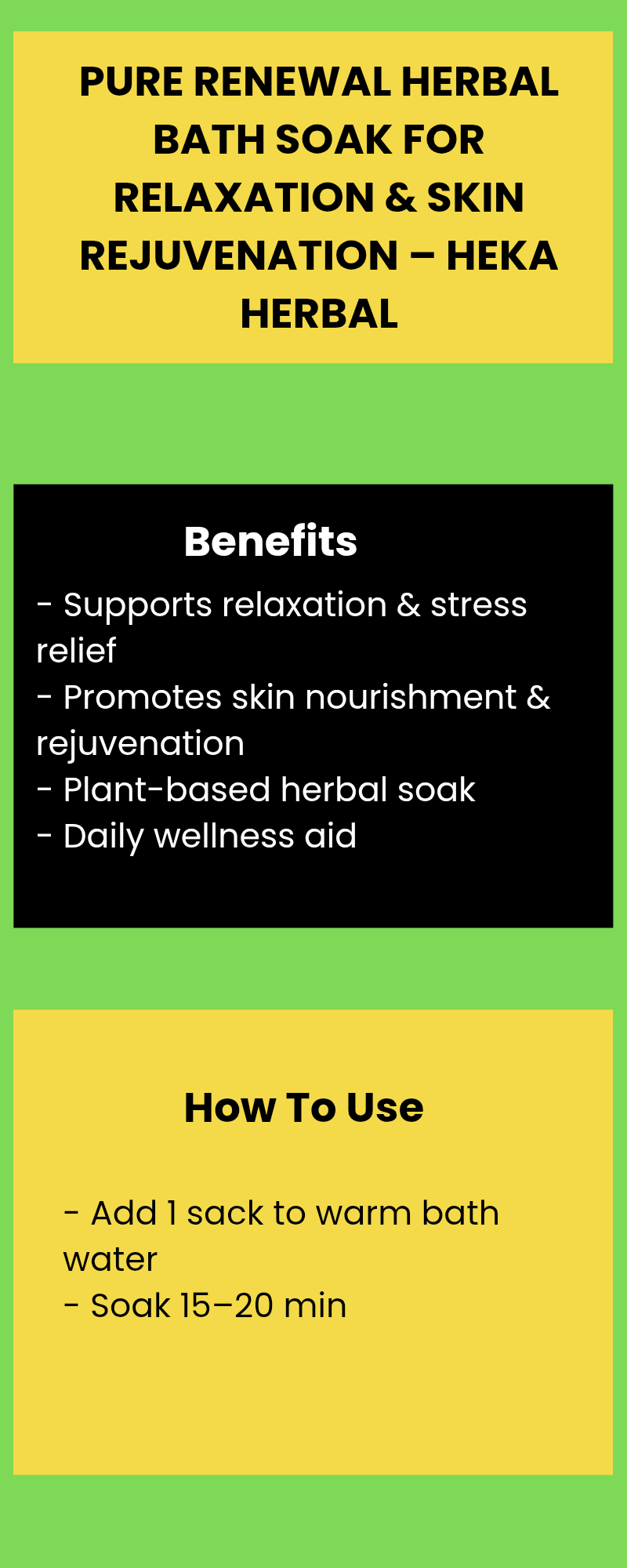 Pure Renewal Herbal Bath Soak for Relaxation & Skin Rejuvenation – Heka Herbal