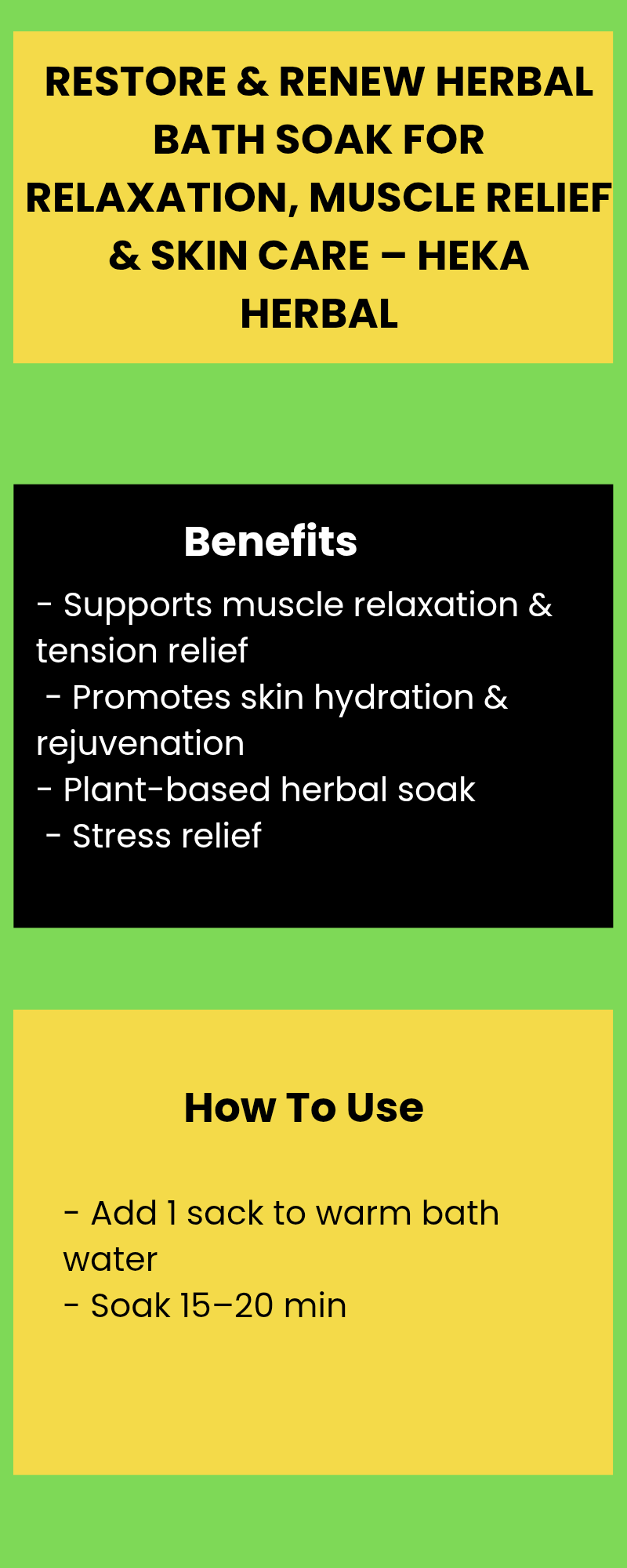 Restore & Renew Herbal Bath Soak for Relaxation, Muscle Relief & Skin Care – Heka Herbal by Heka Herbal