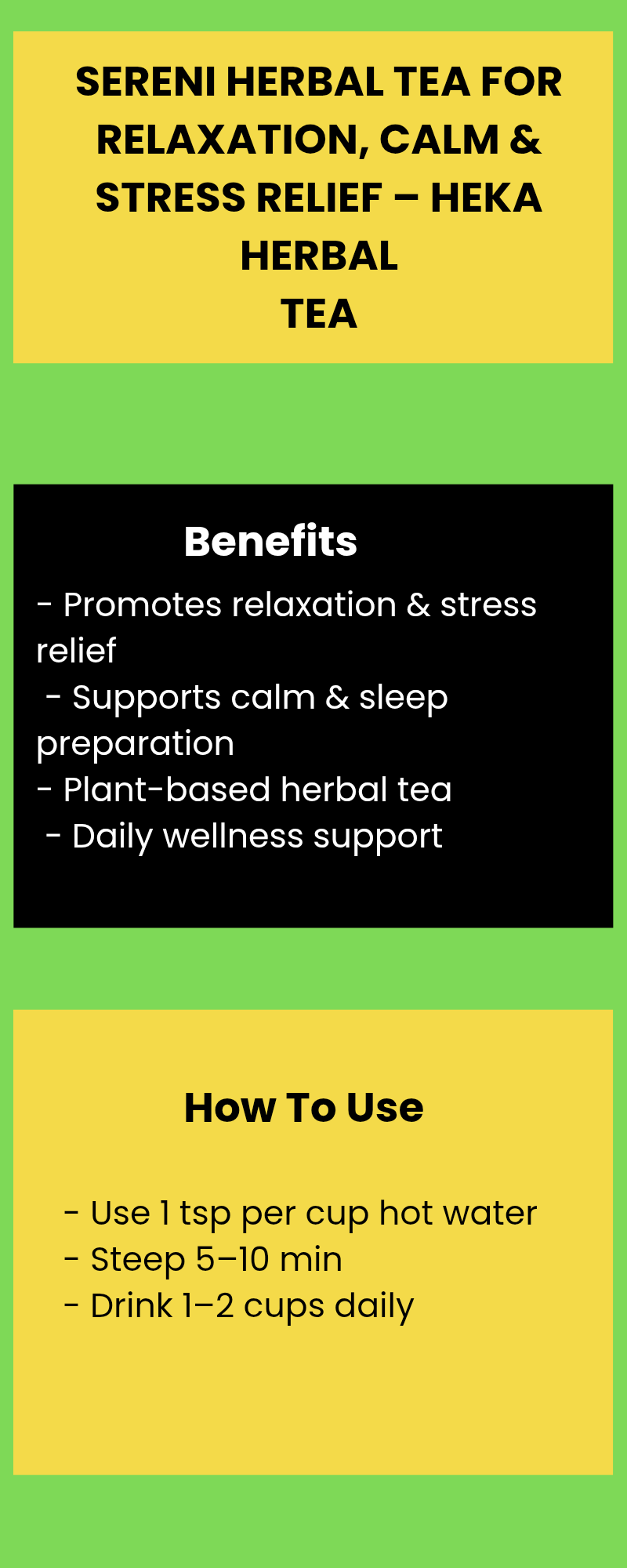 Sereni Herbal Tea for Relaxation, Calm & Stress Relief – Heka Herbal