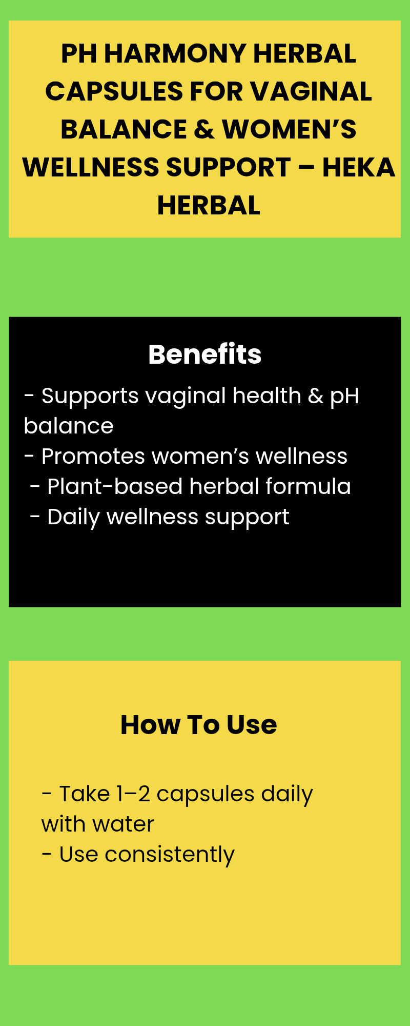 pH Harmony Herbal Capsules for Vaginal Balance & Women’s Wellness Support – Heka Herbal by Heka Herbal