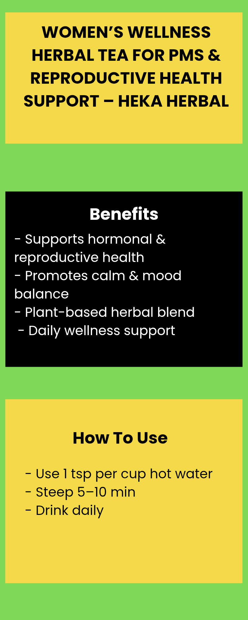 Women’s Wellness Herbal Tea for PMS & Reproductive Health Support – Hormonal Balance Blend – Heka Herbal