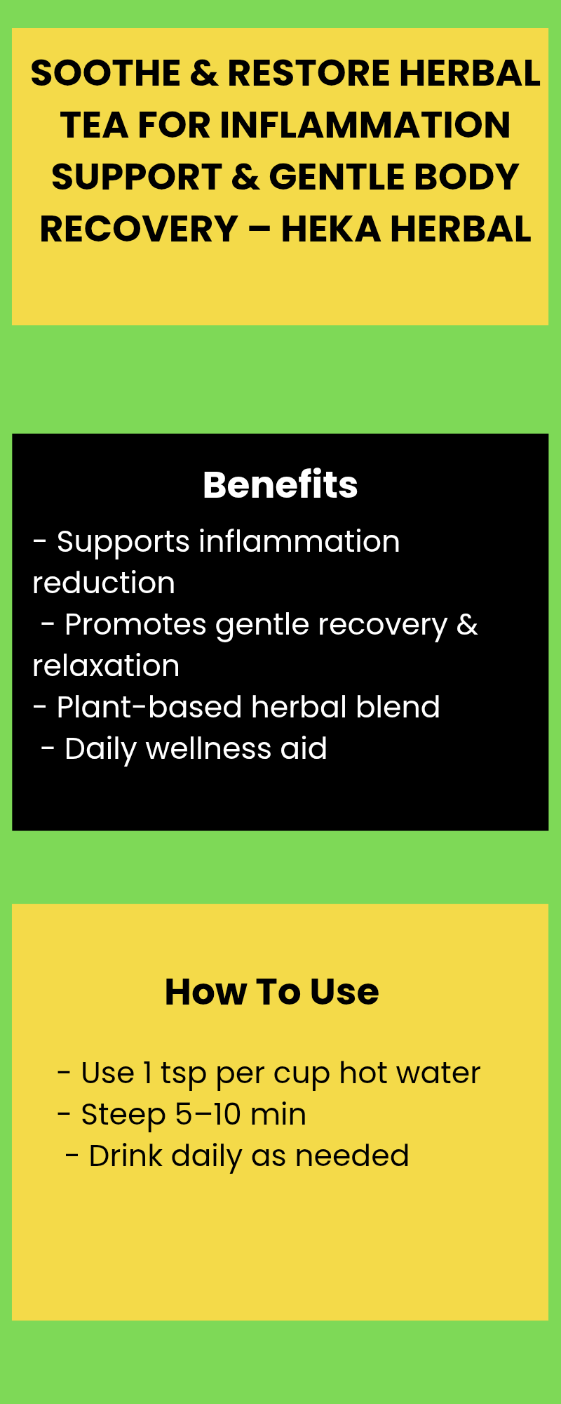 Soothe & Restore Herbal Tea for Inflammation Support & Gentle Body Recovery – Heka Herbal