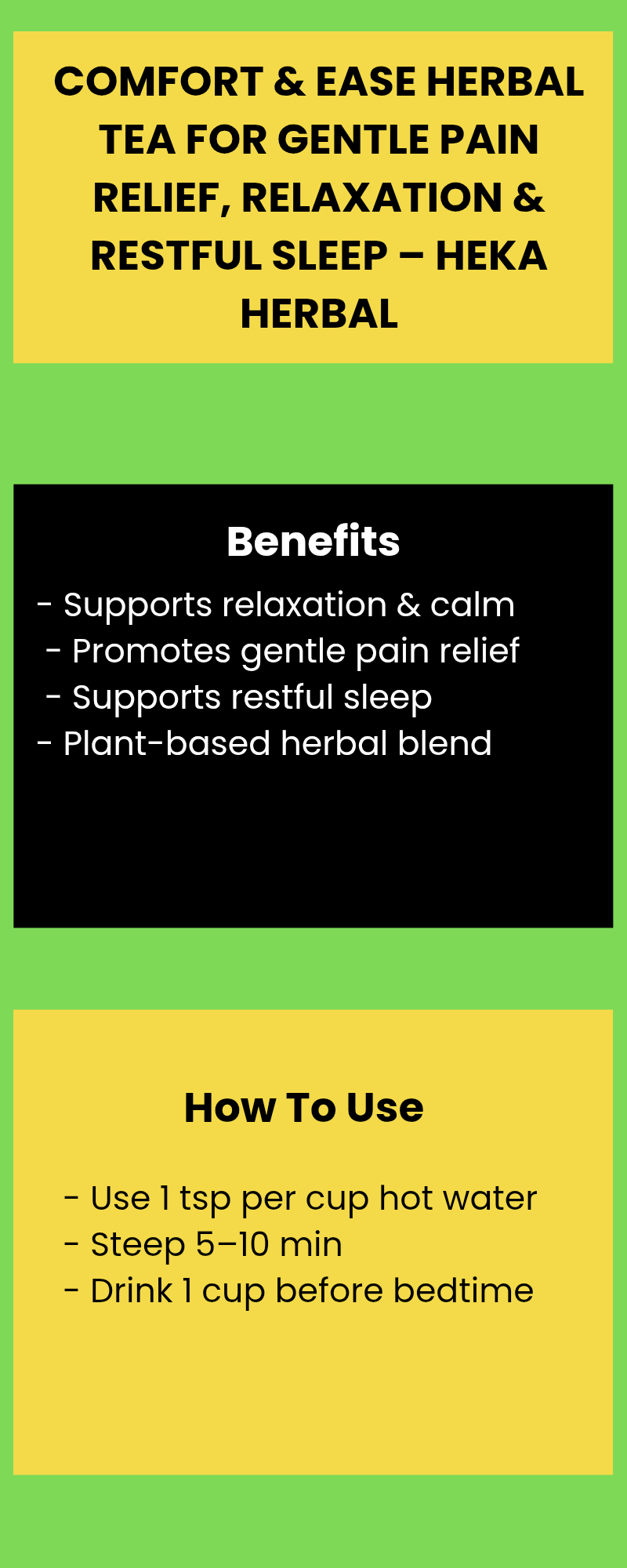 Comfort & Ease Herbal Tea for Gentle Pain Relief, Relaxation & Restful Sleep – Heka Herbal by Heka Herbal