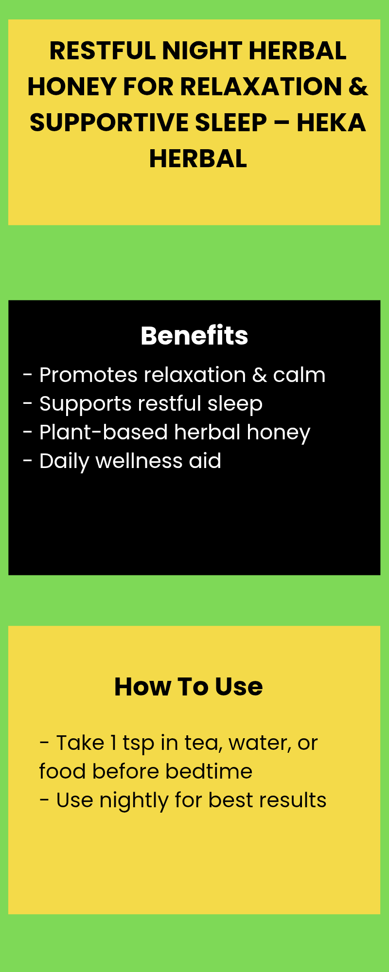 Restful Night Herbal Honey for Relaxation & Supportive Sleep – Heka Herbal