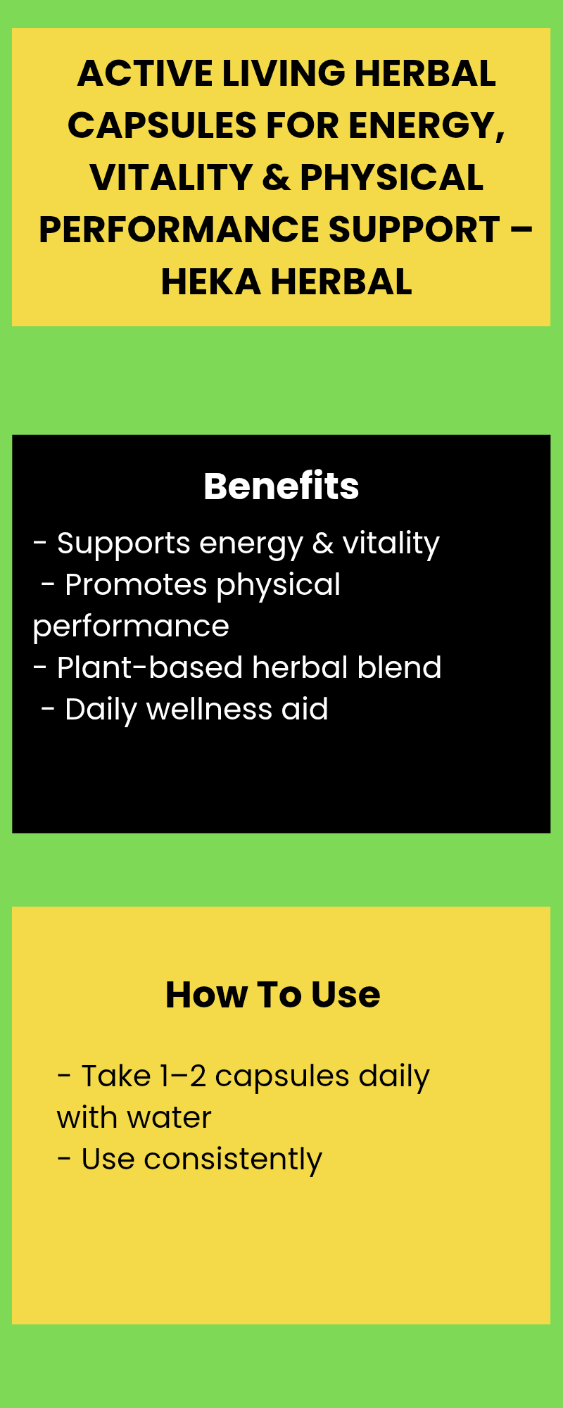 Active Living Herbal Capsules for Energy, Vitality & Physical Performance Support – Heka Herbal