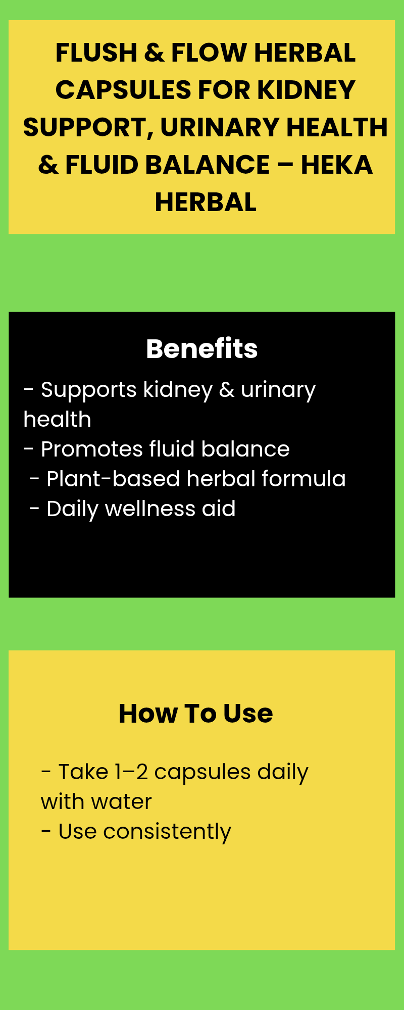 Flush & Flow Herbal Capsules for Kidney Support, Urinary Health & Fluid Balance – Heka Herbal by Heka Herbal
